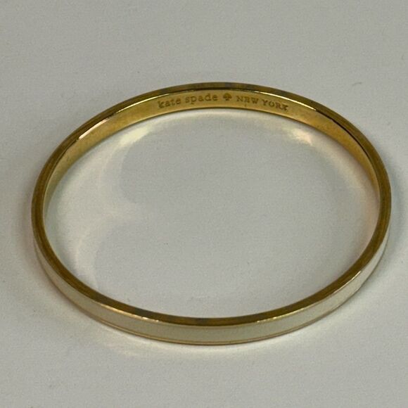 Kate Spade Tickle The Ivories White & Gold Bangle Bracelet - Picture 3 of 3